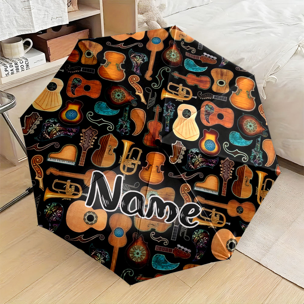 Musical Instruments Names - Parasol z personalizowanym imieniem, wzór instrumentu