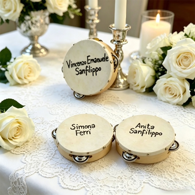 Musical Instruments Names - 3/5 SZTUK ﻿ Tamburyny ślubne z
