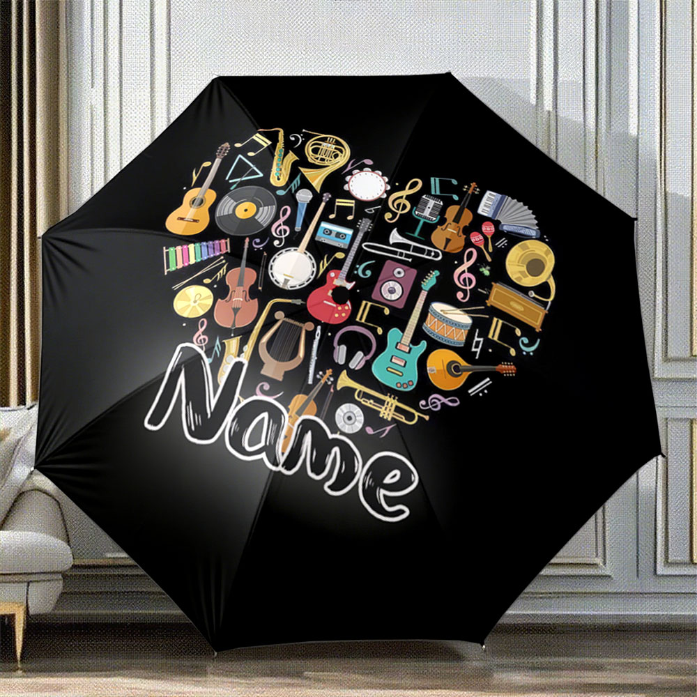 Musical Instruments Names - Parasol z personalizowanym imieniem, wzór w