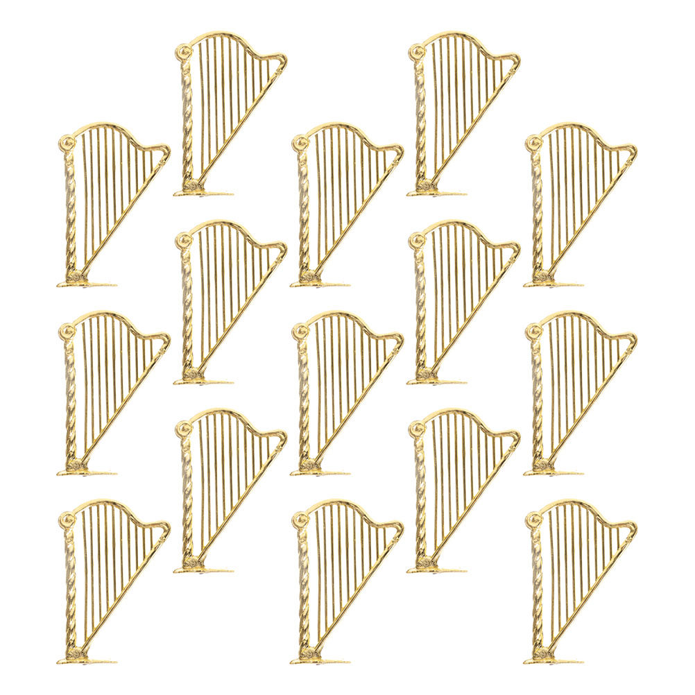 Musical Instrument Xmas Ornaments - 15 szt. Miniaturowych Harf, Świąteczne Ozdoby