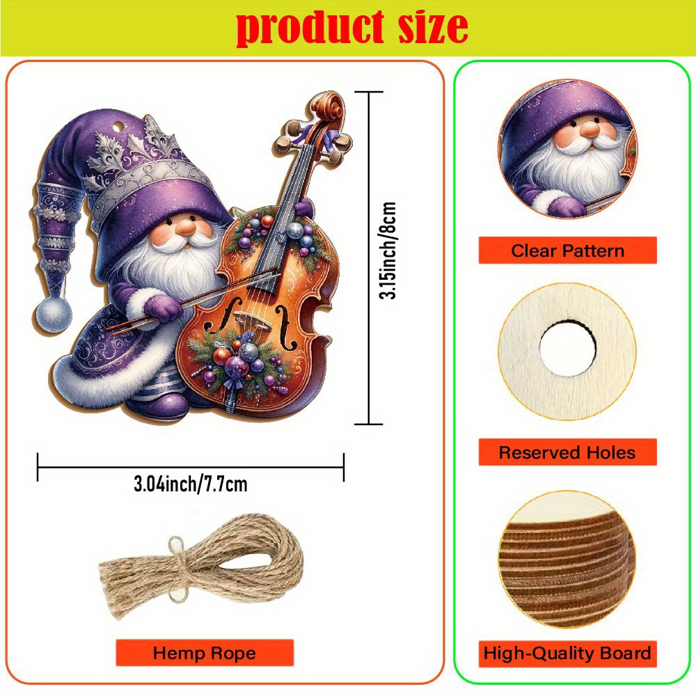 12 szt. Drewniane Świąteczne O – Musical Instrument Xmas Ornaments recenzja i cena