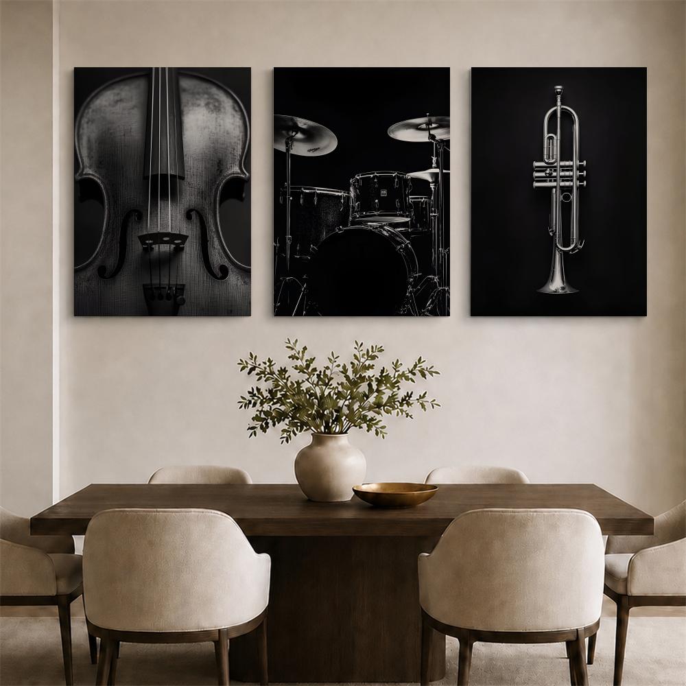 Czarno-biały obraz muzyczny z  – Musical Instrument Painting recenzja i cena