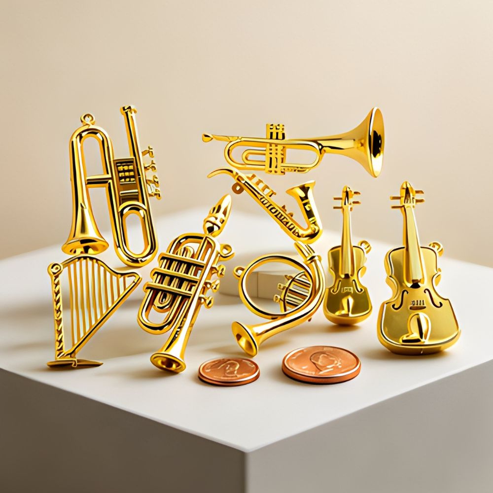 5/18 szt. Losowe Mini Złote Oz – Musical Instrument Xmas Ornaments recenzja i cena