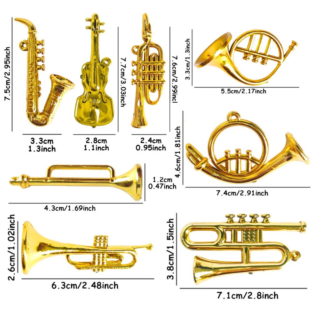 5/18 szt. Losowe Mini Złote Oz – Musical Instrument Xmas Ornaments recenzja i cena